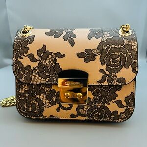 Michael Kors Sloan Medium Chain Lace Leather Shoulder Bag